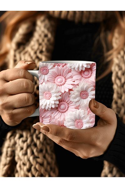Evion 3D Design Ceramic Mug in Flower Models - Gift Mug