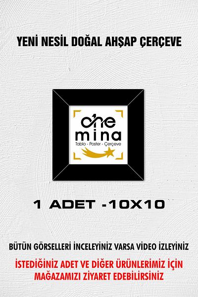 OneMina 1 Pcs 10X10 Black Wooden Frame - Pvc Glazed - Mini Frame with Legs