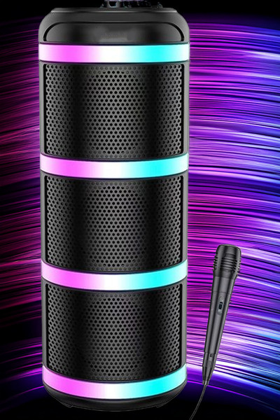 TechnoStation Mikrofonlu Karaoke Seti Yüksek Ses Kalitesi Speaker Dekor Parti...