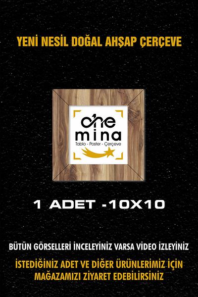 OneMina 1 БРОЙ ДЪРВЕНА РАМКА 10X10 С PVC СТЪКЛО - МИНИ РАМКА ЗА КРАКА