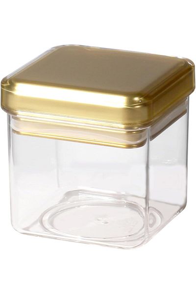 ORCHID ACRYLIC SQUARE CANISTER S GOLD