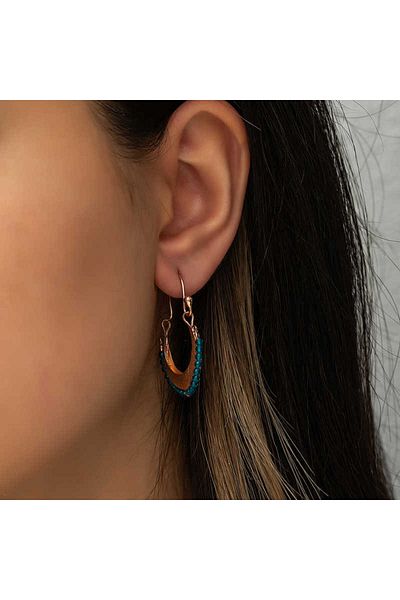 Skygo Silver Turquoise Jewelled Bohemian Earrings