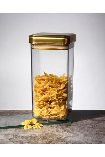 ORCHID ACRYLIC SQUARE CANISTER XL GOLD