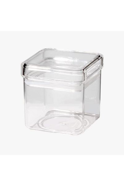 ORCHID ACRYLIC SQUARE CANISTER S CLEAR