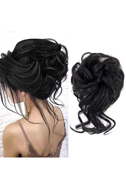 Marsilyan Hair Elastic Tail Bun Buckle / Black