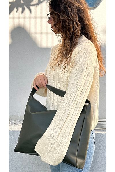 Boutiquehaki Khaki Nuka - Thick Strap Hand and Shoulder Bag
