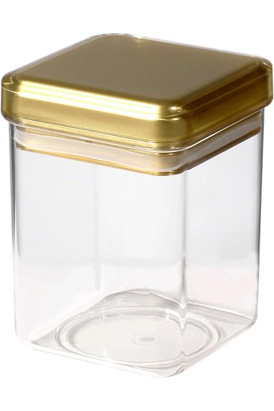 ORCHID ACRYLIC SQUARE CANISTER M GOLD