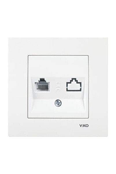 VİKO Karre Beyaz Nümeris Telefon Prizi Rj 11