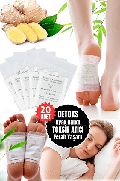 Gaggani Aveo 20 Adet Doğal Detoks ve Stres Azaltma Bambu Sirkesi Ayak Maskesi ile Zindeliğe Detox Bant