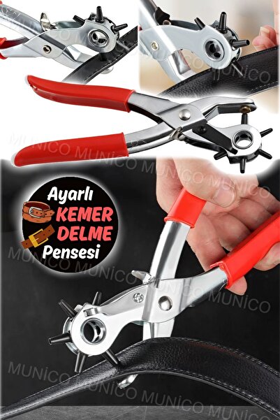 Genel Markalar 6 Farklı Boy Deri kemer Delgeç Pense Kuşgözü Zımba Döner Çanta...