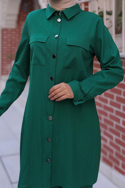 MİSSKAYLE Pocket Detailed Hijab Green Set