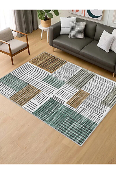 HaLıFoRuM Kaymaz Tabanlı Dekoratif Halı Modern Desen Yıkanabilir Halı MİR-20