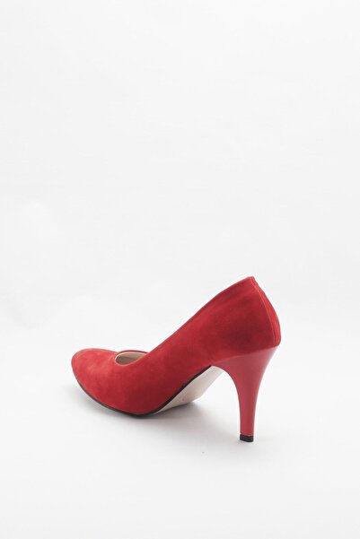 KAYRA VARDAR SHOES Kırmızı Kadın Klasik Topuklu Ayakkabı CNR1301Kırmızı Süet