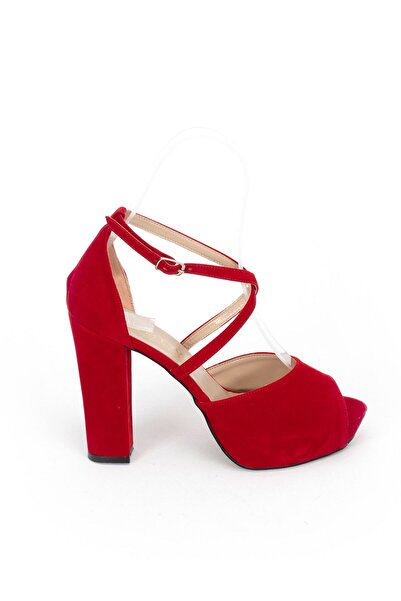 Genel Markalar Kırmızı Süet Kadın Abiye Ayakkabı 2015e