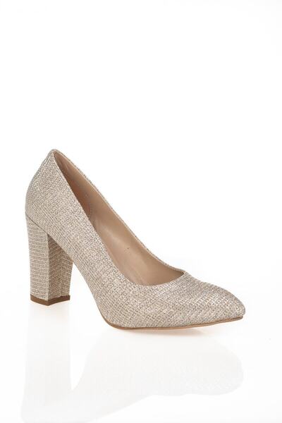 KAYRA VARDAR SHOES Gold Mercan Topuklu Kadın Klasik Ayakkabı 1302cnr