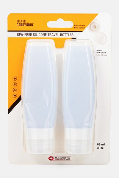 Miami Carry On 2pcs Silicone Travel Bottles 89 Ml, White