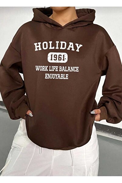 KOZİA OUTDOORS hanorac oversize unisex imprimat cu glugă