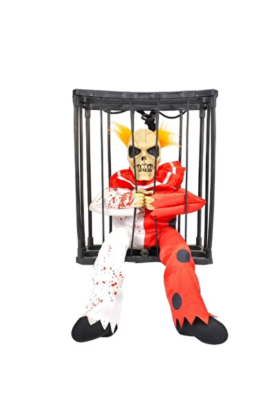 Twin Store Prisoner Joker Skeleton Decoration with Moving Sound Sensor 22X27 cm