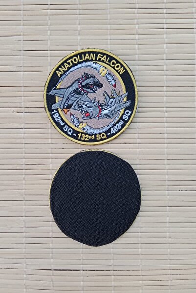 Burak Askeri Malzeme Anatolian Falcon 192. SQ - 132. SQ - 493. SQ Yazılı Nakış işlemeli Arma Patch Peç
