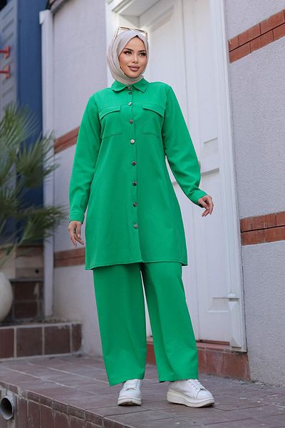 MİSSKAYLE Σετ Hijab Emerald με λεπτομέρεια τσέπης
