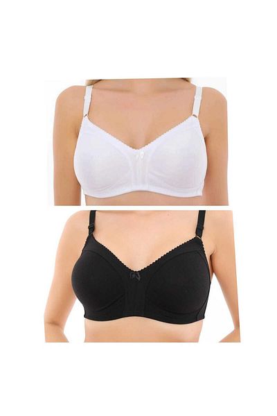 NARIYA Γυναικεία σουτιέν Plus Size Βαμβακερά χτενισμένα 2 τεμάχια Συλλεκτικά σουτιέν Καθημερινά χωρίς σύρμα εσώρουχα