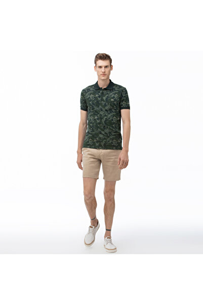 Lacoste Erkek Slim Fit Keten Bej Bermuda
