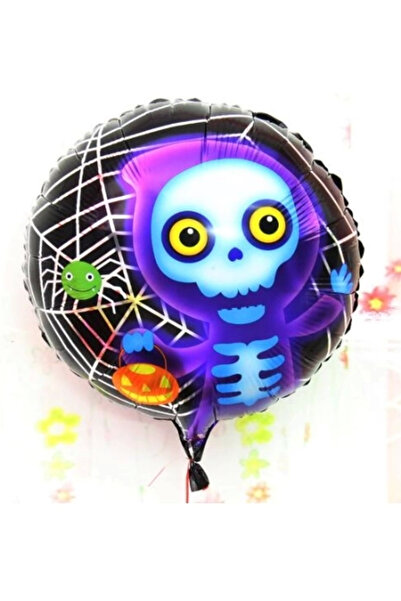 AL - KAR TİCARET Halloween Skeleton Ghost Foil Balloon 18 Inch