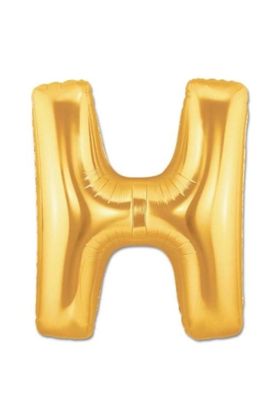 AL - KAR TİCARET H Letter Foil Balloon Gold Color 40 Inch