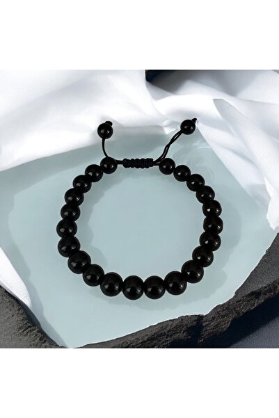 Bonicce Siyah Oniks Taşı Gerçek Doğal Taş Bileklik