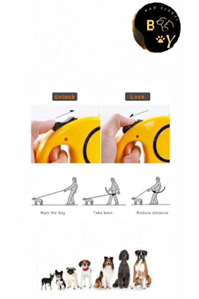 mywarehouse 5 Metre Uzatmalı Otomatik Köpek Gezdirme Uzatma Tasması 5m