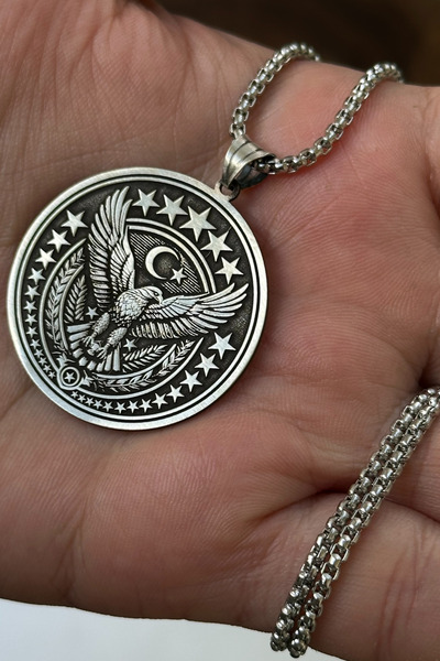 cheetahquality Kartal 925 Ayar Gümüş Özel Yapım Handmade Erkek Kolye