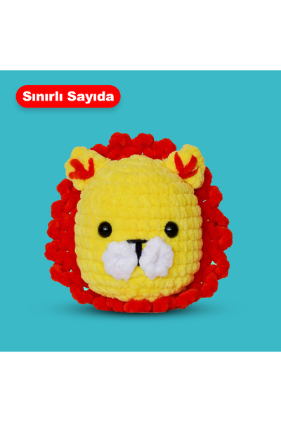 The Gookie Amigurumi Aslan Tığ Kiti, Amigurumi Örgü Seti, Tığ Işi Amigurumi Örgü Oyuncak Seti