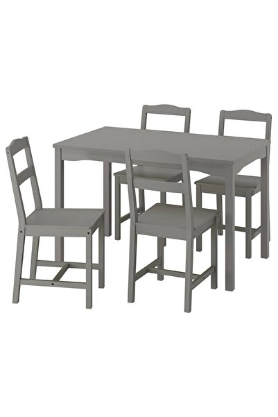 IKEA mutfak masası takımı, gri, 4 sandalyeli masa uzunluğu: 118cm masagenişliği: 74cmyüksekliği:75cm