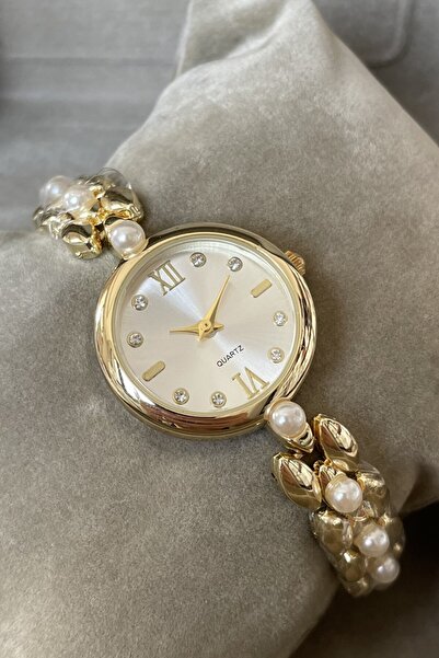 Leerybee Special Watch Boxed with Pearls Metal Cord Women's Wristwatch Christmas Birthday Gift for Lover Mother