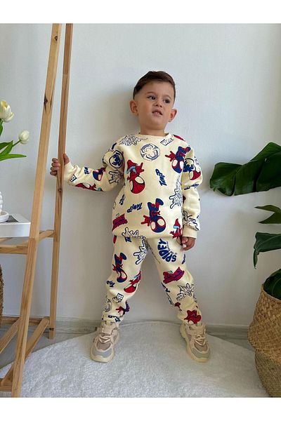 öykümgaleria Boy's Winter 3 Thread Raised Top and Bottom Set