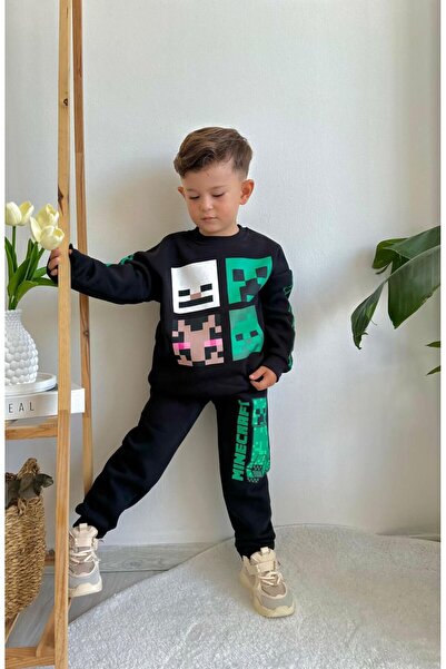 öykümgaleria Boy's Winter 3 Thread Raised Top and Bottom Set