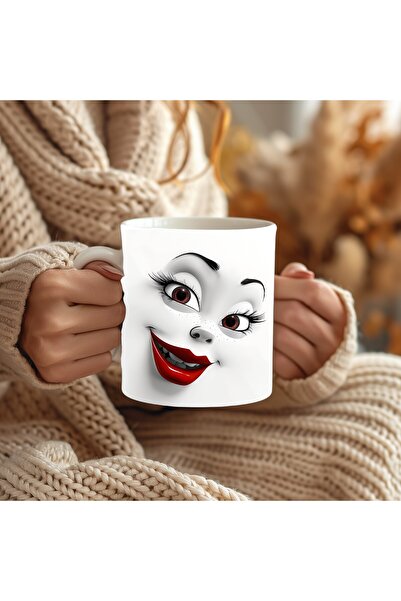 Evion Expression Face Themed 3D Design Ceramic Mug - Gift Mug
