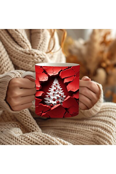Evion Christmas Cat Themed 3D Design Ceramic Mug - Gift Mug