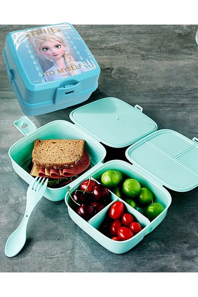 Frozen Elsa Licensed 3-Piece School Set Lunch Box + Food Container + Water Bottle Set