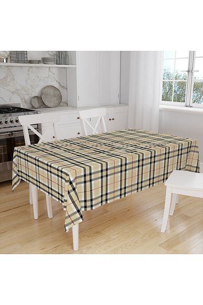 Else Dekor Față de masă din țesătură fără pete, imprimată digitală, cu model Gingham