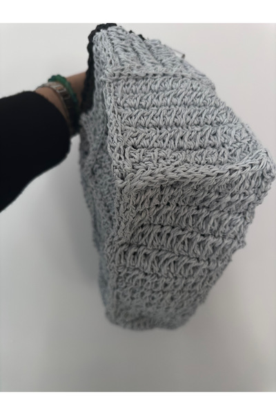 Bucci Handmade Hasır Çanta /El Örgüsü Kol Çantası / Kağıt Ip Örme Çanta / Astarlı