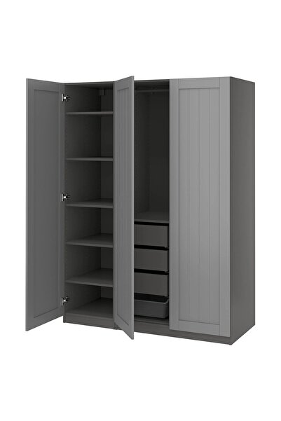 IKEA gardırop, koyu gri-gri, 150x60x201 cm