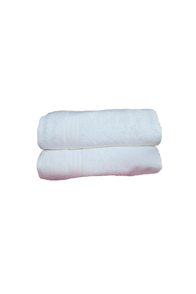 erteks 1. Ποιοτική Λευκή Πετσέτα Μπάνιου - 2 Τεμάχια 70x140 Μαλακή