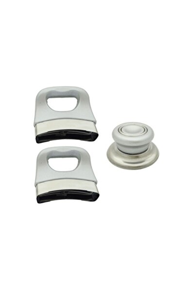 CLENAPOWER Gri Tencere Tava Kulp Seti 3'lü Set Sap Kulp Tutamak Seti Tencere Sapı (3 ADET SET)