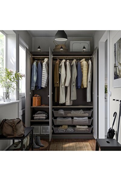 IKEA gardırop, koyu gri-gri, 150x60x201 cm