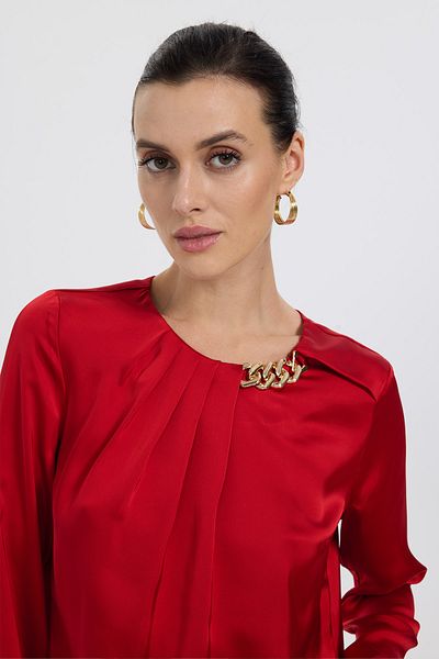 Ekol Bluză drapată în față cu accesorii cu lanț