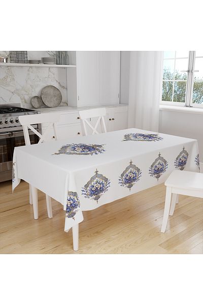 Else Dekor Vegetable Patterned Digital Printed Stain-Proof Care-Free Fabric Table Cloth Tableware Cloth