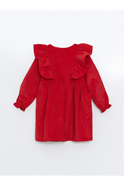 LC Waikiki Lw - Crew Neck Velvet Girl's Dress