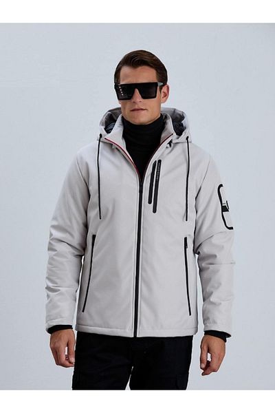 PIQUE Ανδρικό παλτό Softshell Bronx - Χοντρό με κουκούλα και φερμουάρ