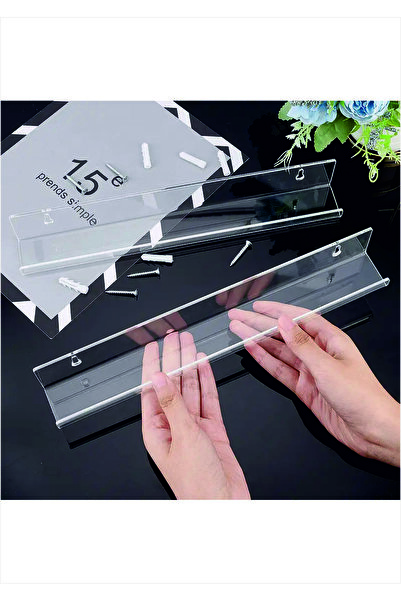 NOBELL 40cm X 10cm Pleksi Raf Şeffaf Çok Amaçlı Kullanıma Uygun